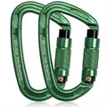 Oupeng sky Auto Locking Carabiner Clips - 28KN (6172lbs) Heavy Duty Caribeaners, Large Carabiner Clip for Keychains，Hammock，Camping, Gym, Hiking, Outdoor ，Dog Leash - color: 2 Green