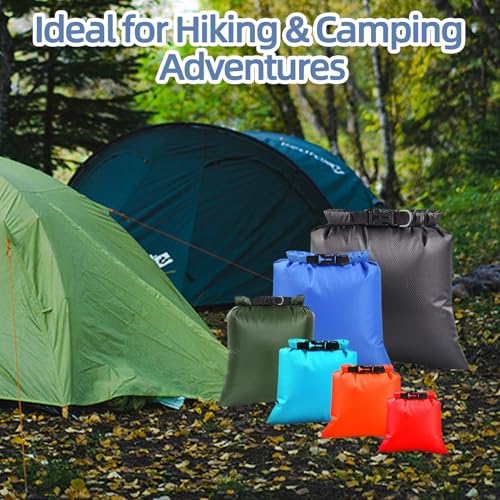 6PCS Dry Bags Waterproof, Roll Top Dry Sack Set for Kayaking | Roll-Top Waterproof Bags for Kayaking, Beach, Boating, Swimming, Camping, Hiking, Backpacking, and Travel