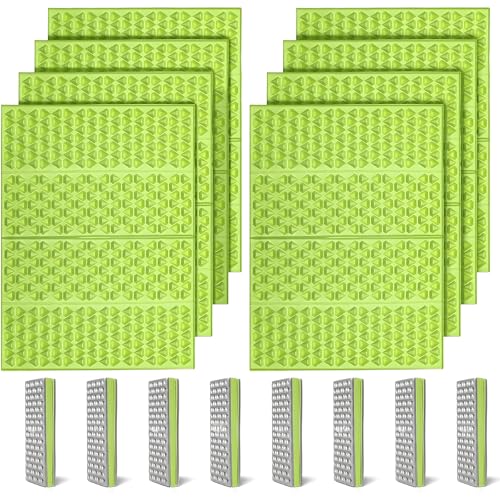 FOCHIER F Stadium Seat Pad, Foam Sitting Pad Mat,Diamond Green 8PCS | Foldable Camping Seat Cushion for Bleachers, Outdoor Hiking, Backpacking, Picnic, Fishing, Concert,Mountaineering - color: Green 8pc