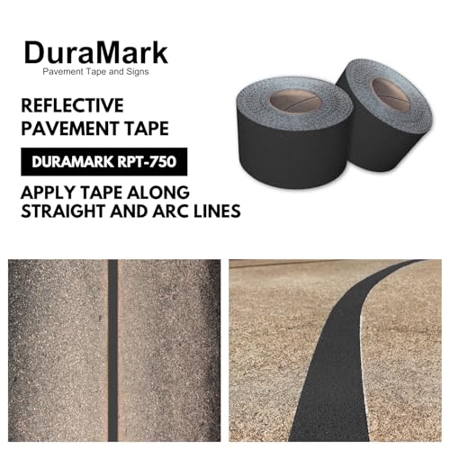 DuraMark RPT-750 Reflective Pavement Marking Tape, Black, 4 in x 36 ft - color: Black, size: 4 Inch x 36 Ft