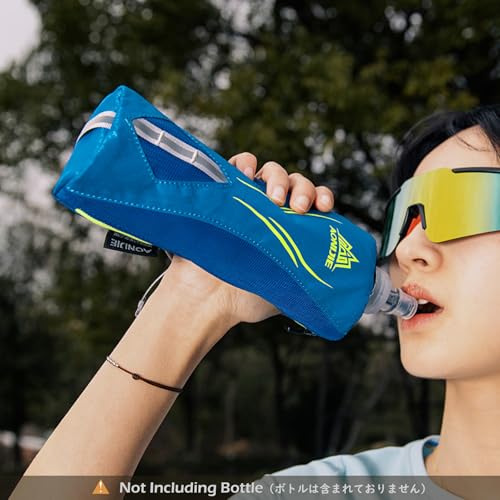 TRIWONDER Handheld Water Bottle Bag for Running, Quick Grip with Hand Strap Fit 17 oz Soft Flask Hydration Pack (A-Blue Handheld Bag) - color: A-Blue Handheld Bag