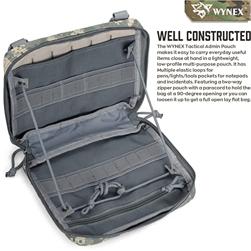 WYNEX Tactical Admin Molle Pouch, Medical EDC EMT Utility Bag Shell Design Attachment Pouches 1000D Nylon Hiking Belt Bags - color: ACU Camo