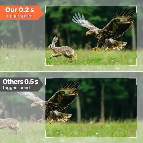 Solareye Trail Camera WiFi - Solar Powered 4K 64MP Game Cameras with Night Vision Motion Activated Waterproof, IP66 120° Detection Angle 0.2s Trigger 940nm No Glow LED Wildlife - color: Olive Green
