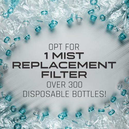 Mist Sports Squeeze Water Bottle Replacement Filter, Replacement Filter Lasts 32 Gallons (2 Months) for Contaminant Free and Pure Water - No Lugging Disposable Bottles, 5-pack - color: 5 pk Replc filter
