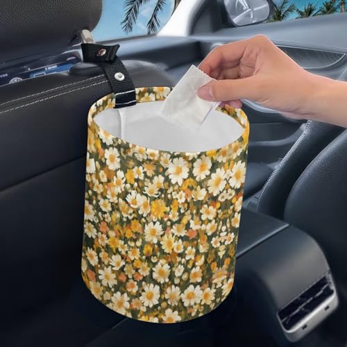 Black Cat Maple Leaf Pumpkin Car Front Seat Can Leak Proof Front Seat Back Seat Garbage Container Bag Kitchen Rubbish Bin Fashion Vehicle Organization Bin, Easy to Use - color: Black Cat Maple Leaf Pumpkin