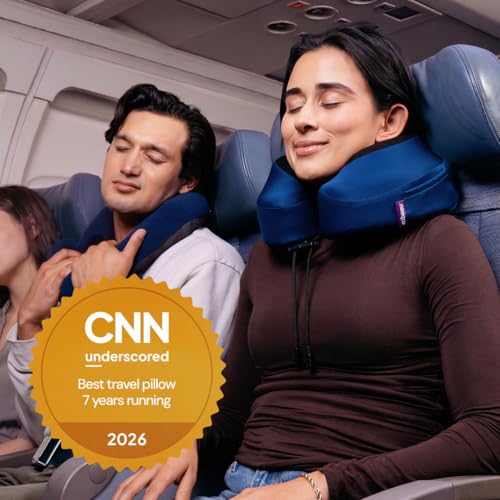 Cabeau Evolution S3 Travel Pillow – Straps to Airplane Seat – Ensures Your Head Won’t Fall Forward – Relax with Plush Memory Foam – Quick-Dry Fabric Keeps You Cool and Dry (Indigo)… - color: Indigo
