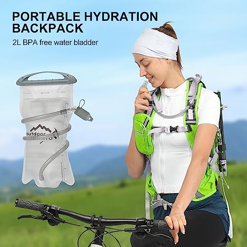 IX INOXTO 20L Hydration Backpack, Waterproof Hiking Internal Frame Backpacks with 2L Hydration Water Bladder and Rain Cover for Men, Lightweight Travel Daypack for Cycling,Camping,Ski (light green) - color: Light Green