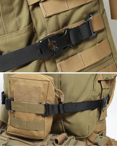 MOLLE Tactical Backpack Straps Rush Tier System Molle Attachment - color: Khaki 4pcs