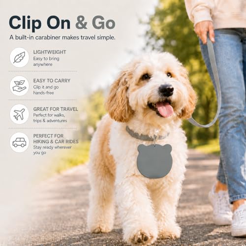 Collapsible Dog Bowls, 2-in-1 Silicone Pet Food and Water Bowl with Carabiner - Portable Double Compartment Travel Dish for Dogs, Ideal for Camping, Hiking, Car Rides, Puppy Essentials (Gray) - color: Gray
