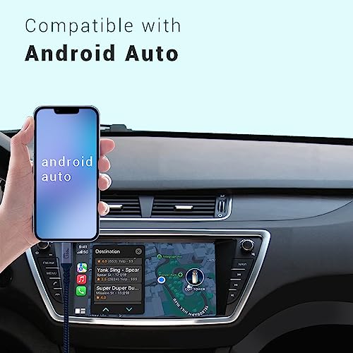 Android Auto USB C 3.1 Gen 2 Cable, 1FT, 2 Packs, 3A/10Gbps | 3A Fast Charging, High Speed 10Gbps Data Transfer, Nylon Braided Compatible with Galaxy S21 S20 S10 S10E Note 20, Pixel 6 5 - color: Grey, size: 1 ft