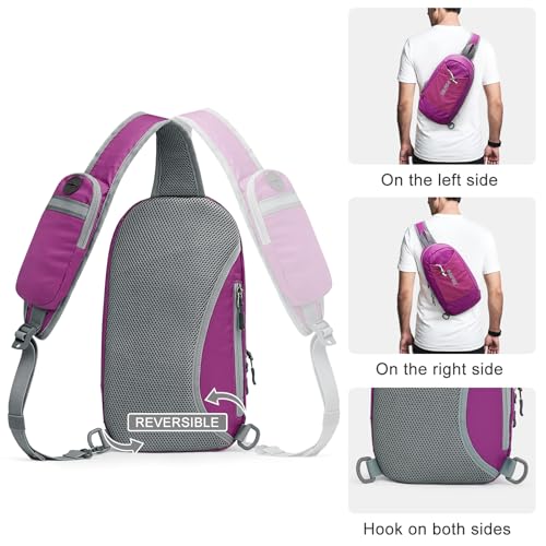 G4Free Sling Bag for Men Women,RFID Blocking, Crossbody Backpack,Travel - color: Purple