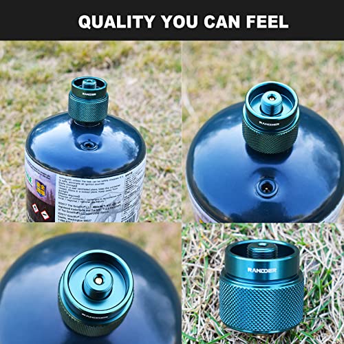Propane to Butane Adapter Camping Stove Adapter Gas Converter 16 oz Propane Tank Input EN417 Valve Output Camp Fuel Refill Adapter for Outdoor Backpack Hiking (Dark Green X 1 Pack) - color: Dark Green X 1 Pack