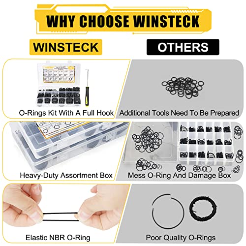 780PCS 18 Sizes Rubber O Ring Assortment Kit with 180° Pick & Hook Tool | O Ring Set of home, Universal Nitrile Rubber Pressure Washer, for Hose, Faucet, Automotive, Air and Gas Sealing Repair - size: 780PCS