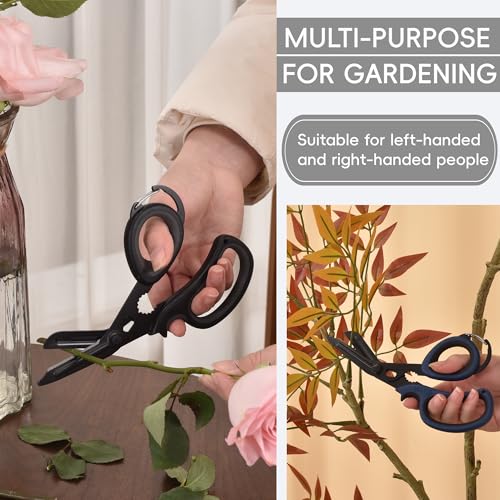 MEUUT All Purpose Scissors 2 PCS with Carabiner for Kitchen Outdoor - color: Black+navy
