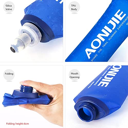AONIJIE 2 Pack 250ML Collapsible TPU Soft Flask for Outdoor Sports Hydration Lightweight Folding Water Bottles for Running Hiking Cycling (A#250ml - 2 Pcs) - color: A#250ml - 2 Pcs