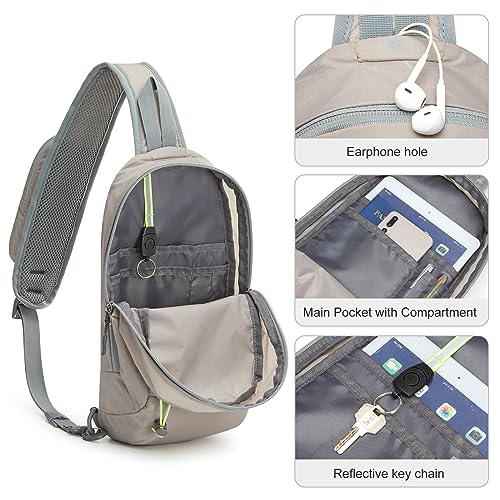 G4Free Sling Bag RFID Blocking Lightweight Crossbody Backpack Chest Shoulder Bag for Travel Sports Running - color: Grey