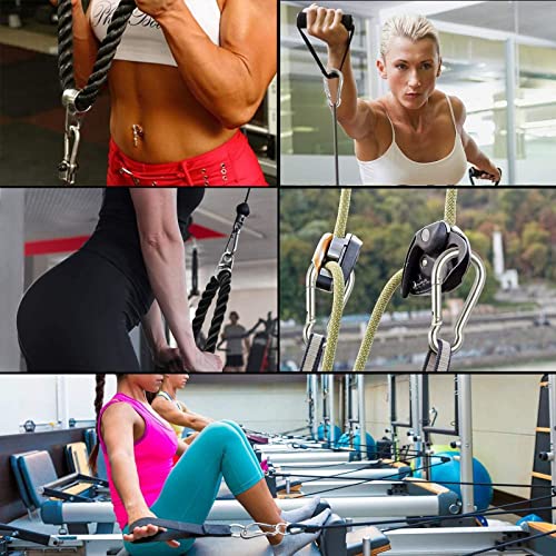 3.15 Inch 4 Pack Spring Snap Hook Carabiner, Cable Machine Accessories for Home Gym Pulldown Attachment, Exercise Machine, Heavy Duty Steel Clip for Outdoor Fitness - size: 3 Inch