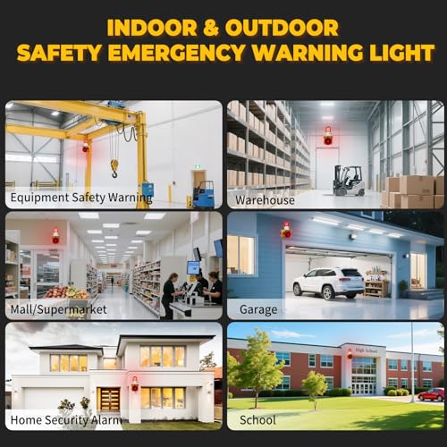 AC110V Industrial Siren Alarm Strobe Light-120dB Loud Horn&Waterproof Red Beacon Warning Light for Emergency,Factory,Fires,Tornado,Intruder Deterrent (with Switch&Volume – Adjustable 0–120dB) - style: With Switch & Volume – Adjustable 0–120dB