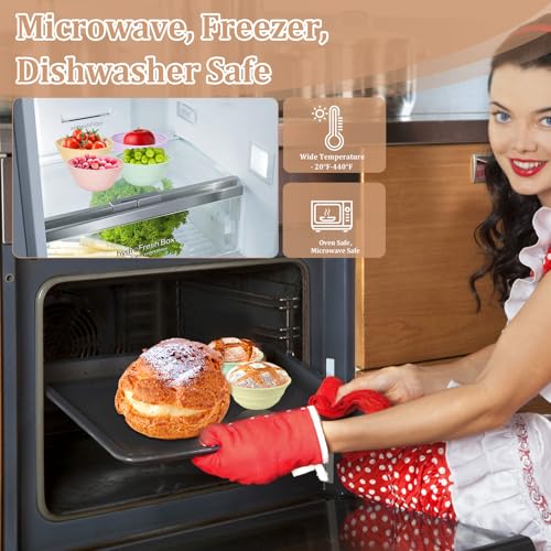 4Pcs Mini Silicone Banneton Bread Proofing Baskets, 5" Sourdough Banneton Proofing Baskets, Non-Stick Round Dough Proofing Bowl Containers Oven Safe for Various Tastes Bread Making-BPA Free - size: 5" Round