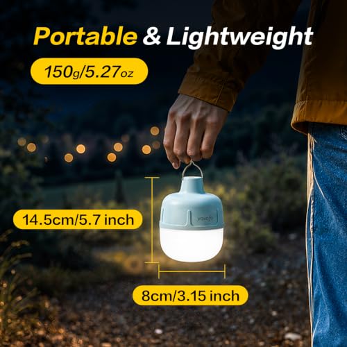 VAVOFO 20W LED Camping Lantern Rechargeable, 1200LM Camping Light, 3000mAh Portable Tent Light , IP65 Waterproof Flashlight Lanterns for Emergencies ,Power Outages,Hiking (Blue) - color: Blue
