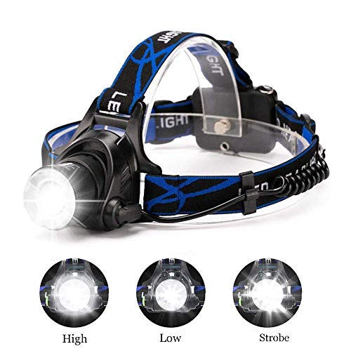Ultra-Bright 3000 Lumen 3 Mode with AAA Batteries Waterproof LED Headlamp,2-Pack