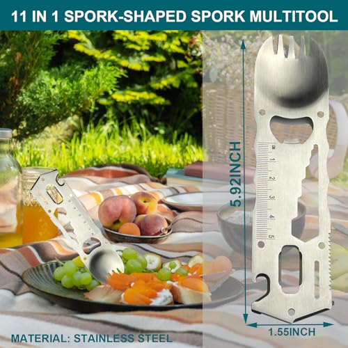 Fun Mens Gifts EDC Multitool - Unique Men Birthday Spork Gift, Novelty Christmas Stocking Stuffer White Elephant Anniversary Father Valentines Present Idea Small Gadget, Cool Secret Santa Gift for Him - style: Spork