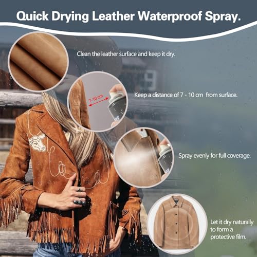 Suede Protector Compatible with UGG Boots (13.5oz) Leather Waterproof Spray for Leather Wear, Suede Boots, Shoes, Jackets, Bags, Accessories - Water & Stain Repellant Spray
