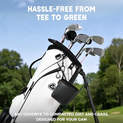 Tecoom Golf Ball Cleaner Pouch, Golf Club Cleaning Bag with 3-Layer Waterproof Clean Face Techy, PU Leather Exterior, Portable Club Grooves Washer, Detachable Clip - size: 5.9"×5"×2.4"-Pack of 1