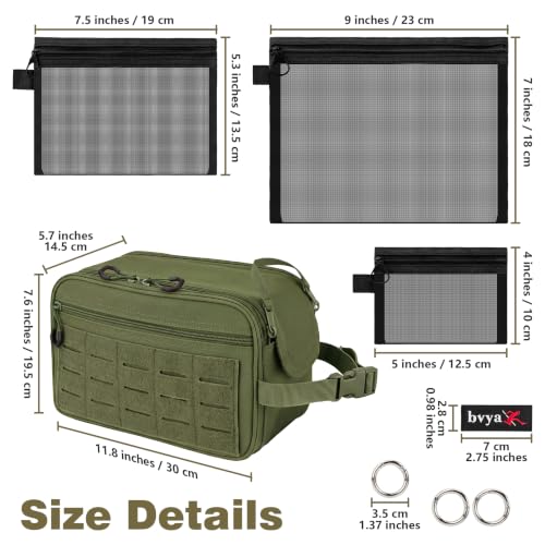 bvya Tactical Toiletry Bag Hygiene Bag Travel shower Bag EDC Utility Molle Tool Pouch Shaving Kit Bag for Men - color: Green
