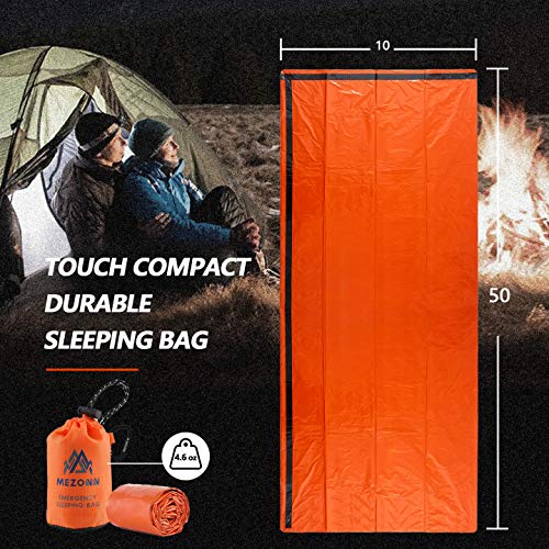 Emergency Sleeping Bag Survival Bivy Sack Use as Emergency Blanket Lightweight Survival Gear for Outdoor Hiking Camping Keep Warm After Earthquakes, Hurricanes and Other disasters - color: Orange-2P
