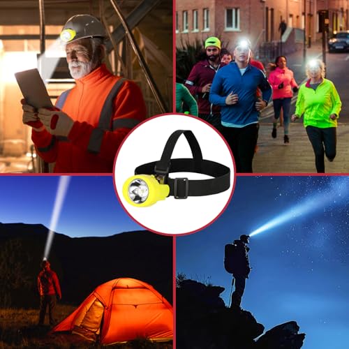 High Lumens LED Mining Headlamp with Hat - Waterproof, Durable, Long-Lasting Rechargeable Headlight, Adjustable Strap, Perfect for Miners Camping Hiking (KL3.0 Yellow with Hat) - color: KL3.0 Yellow with Hat