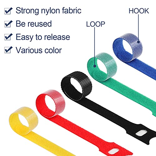 MVYC 120PCS 6 Inch Cable Ties Reusable Multi-Purpose Wire Ties Cord Organizer Adjustable Cable Management 5 Colors (Pack of 2) - size: 6 Inch (Pack of 2)