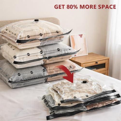 Travel Vacuum Bags for Clothing with Cordless Pump 21 Combo, Clear - color: Clear, size: 21 Combo