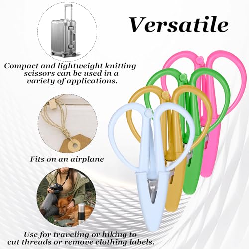 4 Pcs Tiny Small Scissor with Cover Multicolor Tiny Travel Scissors Mini Scissors Set 2.6x1.7 Inch Stainless Steel Detail Sewing Scissor for Sewing Crafts Yarn