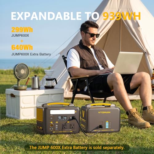 VTOMAN Jump 600X Portable Power Station 600W, 299Wh LiFePO4 Battery - style: Jump 600X