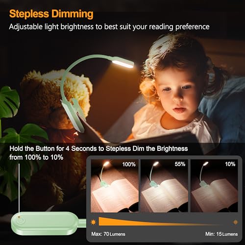 Gritin 16 LED Rechargeable Book Light for Reading in Bed - color: Cyan