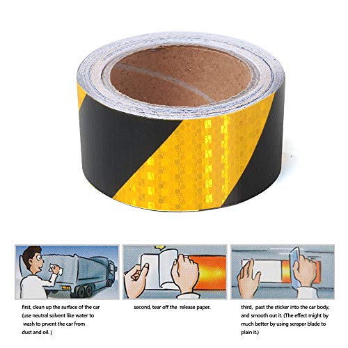 ONTWIE Reflective Tape, 2inch x 30ft, Reflective Safety Tape, Yellow Black - color: Yellow/Black