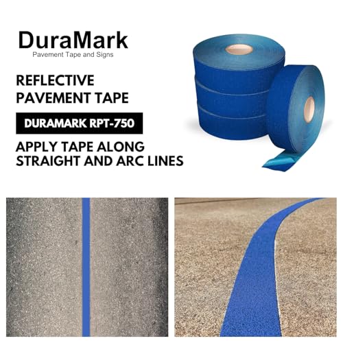 DuraMark RPT-750 Reflective Pavement Marking Tape, Blue, 3 in x 108 ft - color: Blue, size: 3 Inch x 108 Ft