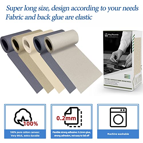 Canvas Iron on Patch,3"×60",Waterproof 100% Cotton Fabric Repair Patch,Used for Various Sofa,Tent,Clothes,Seats,Suitcases (Beige Coffee) - color: Beige Coffee, size: Canvas-3"x60"