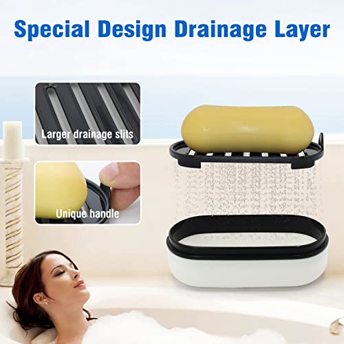 AIMAIAIMAI Travel Soap Container, Leakproof Soap Box, Travel Soap Holder with Removable Draining Layer, Portable Soap Case for Traveling, Camping, Gym (White, 1 Pack) - color: White Style a