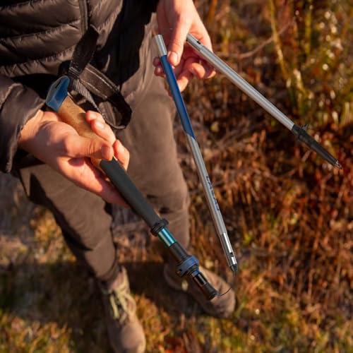 Trekking Poles, Collapsible Hiking Poles,Lightweight and Compact Walking Sticks with Adjustable Height for Men and Women - color: Blue