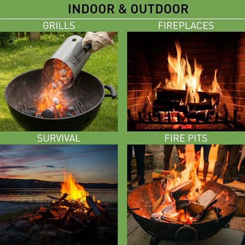 Fire Starter (60 PCS) Natural Fire Starters for Campfire, Charcoal Starter, Fireplace, Wood Stove, BBQ, Chimney, Fire Pit, and Grill | All Weather, Odorless, Non-Toxic, w/10 Min Burning Time - style: 60 PCS