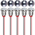 Gebildet 5pcs 12mm LED Metal Indicator Light AC/DC 12-24V Waterproof Signal Lamp Pilot Dash Directional with Wire(White) - color: White AC/DC 12-24V
