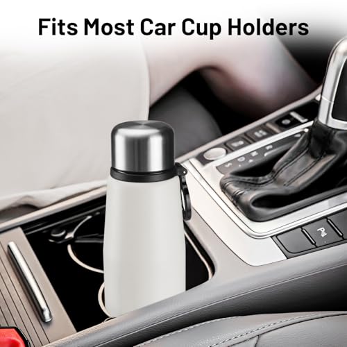 27oz Vacuum Insulated Stainless Steel Thermoses with Foldable Handle & Leakproof Lid, Slim Travel Coffee Cup for Hot/Cold Drinks, Fits Car Cup Holders - color: White-01-27oz