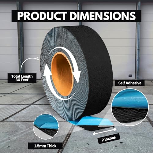 DuraMark RPT-750 Reflective Pavement Marking Tape, Black, 2 in x 36 ft | Permanent rubber base bonds to asphalt and concrete; glass-bead reflectivity improves low-light visibility. - color: Black, size: 2 Inch x 36 Ft