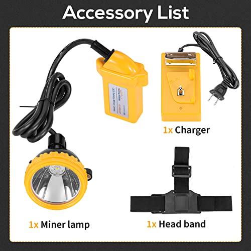 High Lumens Rechargeable LED Mining Headlamp – Super Bright Waterproof Hard Hat Cap Lamp, Explosion-Proof Underground Headlight for Coal Mine, Tunnel, Oil Field, Construction, Outdoor Work - size: KL4M(A).P