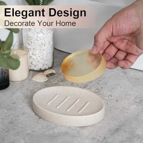 Soap Dish Bathroom Resin Soap Holder Soap Tray for Shower Sponge Holder for Kitchen Sink 2 Pack(Beige) - color: Beige, size: 2 Pack