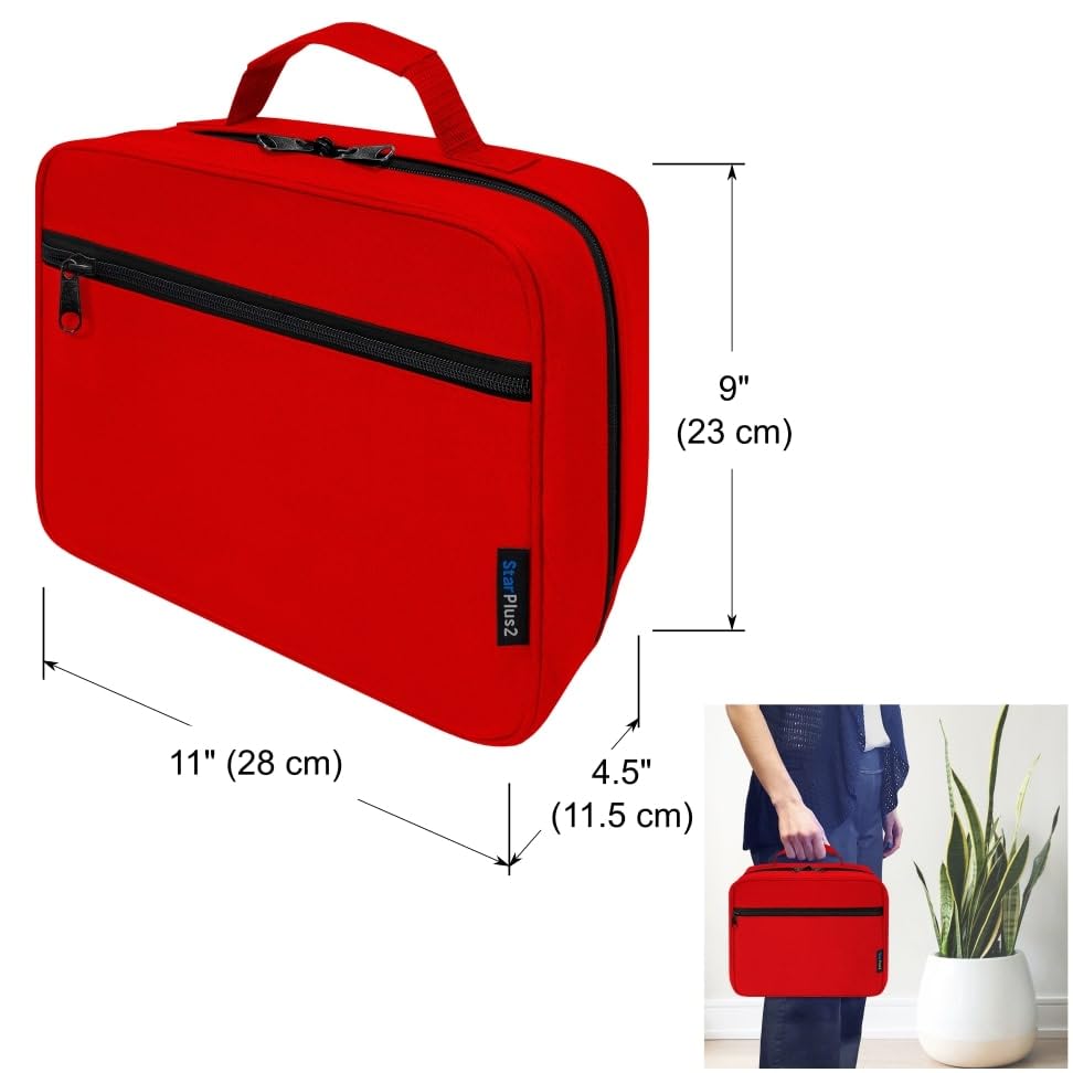 Large Pill Bottle Organizer & Medicine Bag for Travel, Red - color: - LG Red