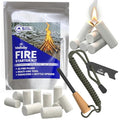 Wallaby Fire Starter Kit - 33 Waterproof Plugs in Metal Tin + Flint Rod Striker Multi-Tool, Pocket Survival Guide, Airtight Mylar Storage Bag – Camping, Emergency, Grill, Fire Pit