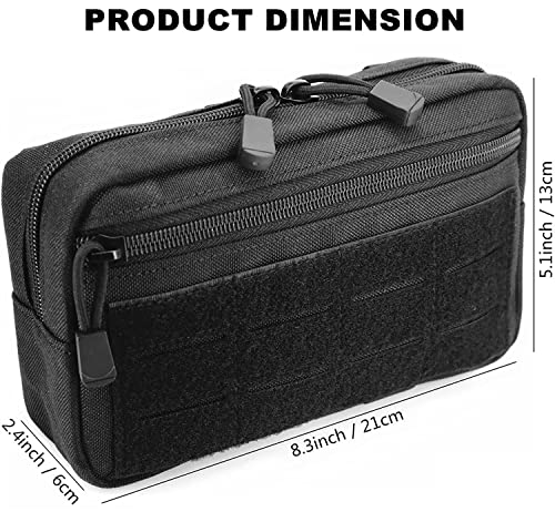 Tactical Molle Pouch, Multi-Purpose EDC Admin Pouch Utility Gadget Gear Backpack Military Waist Bag for Outdoor, Hunting, Traveling, Hiking - color: Black